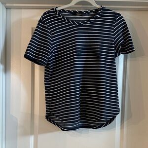 Short Sleeve Navy and White Top
